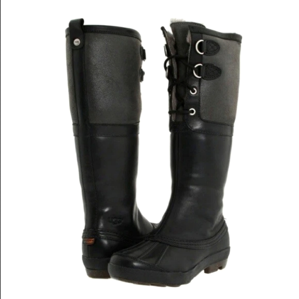 🆕️UGG Belcloud Duck Boots Black Waterproof Hiking Gorpcore Sz 8.5 Indie Sleeze